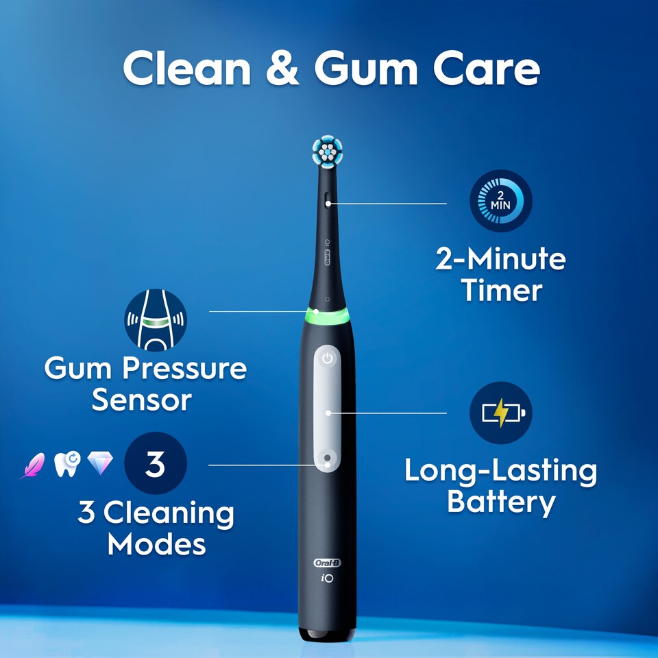image 1 of Oral-B Io3 Matte Black Electric Toothbrush Plus Travel Case
