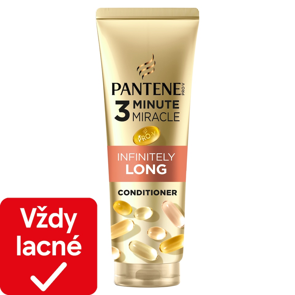 obrázok 1 z Pantene Pro-V Inifnitely Long 3 Minute Miracle kondicionér 220 ml na dlhé, oslabené vlasy