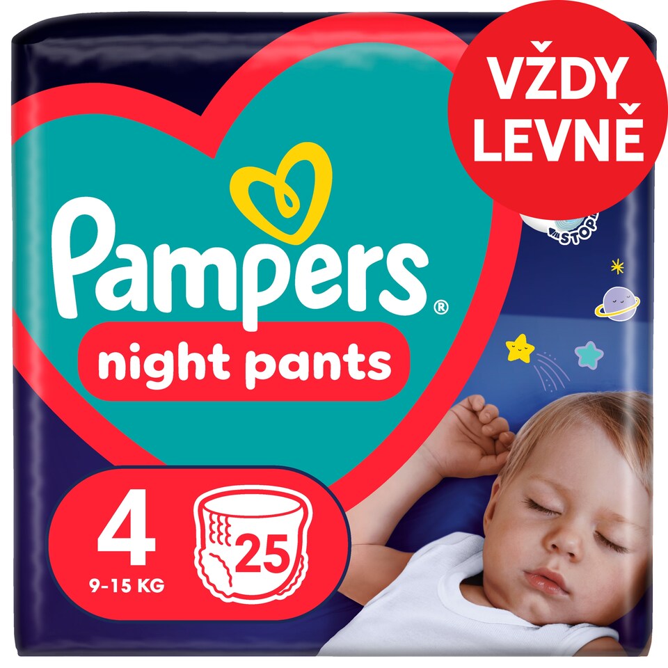 image 1 of Pampers Night Nappy Pants Size 4, 25 Nappies, 9kg-15kg