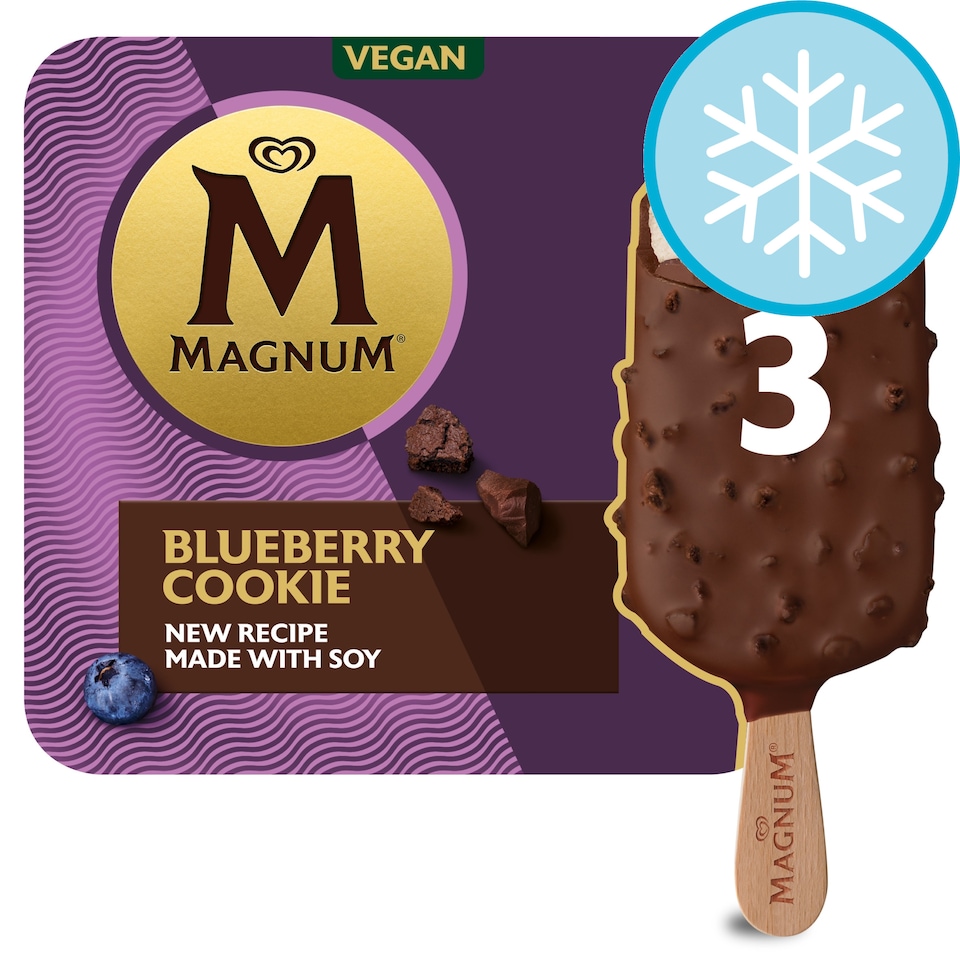 image 1 of Magnum Collection Vegan Blueberry Cookie Ice Cream Sticks 3 x 90ml