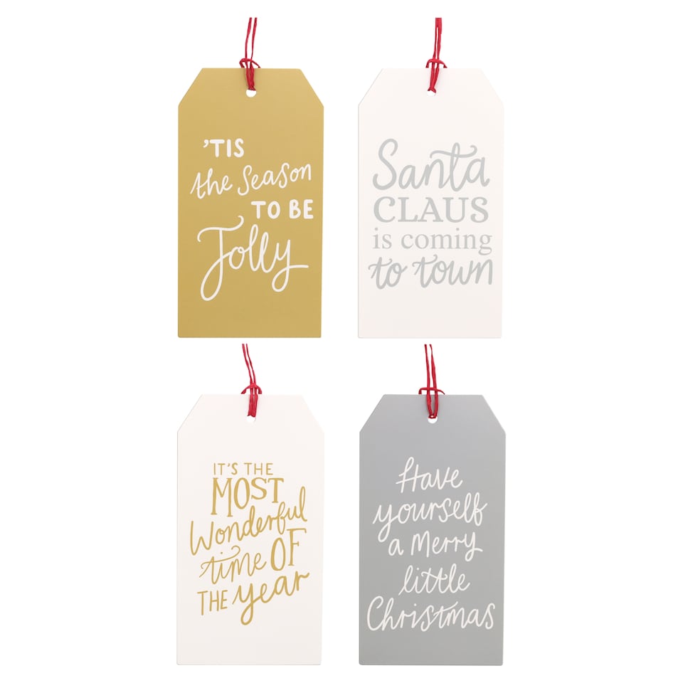Tesco Christmas Tags Multipack Silver & Gold 32 Pack