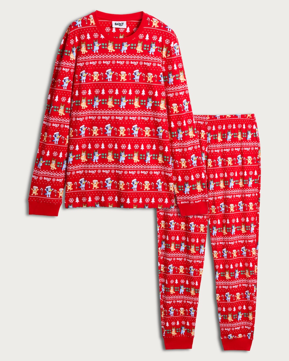 image 1 of Bluey Matching Family Christmas Pyjamas in Multi