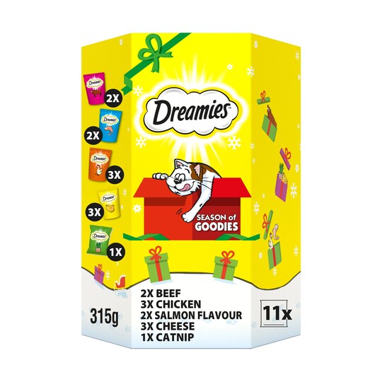 Dreamies Christmas Gift Box Cat Treats 315G Tesco Groceries