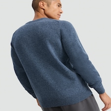 F&F Lambswool Knitted Crew Neck Jumper in Blue