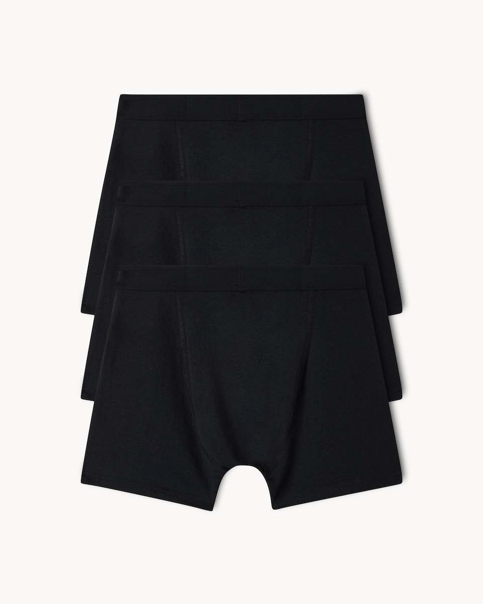 image 1 of F&F 3-Pack Cotton Modal Blend Supersoft Trunks in Black