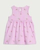 image 2 of F&F Baby Pure Cotton Striped Watermelon Print Sleeveless Dress in Purple