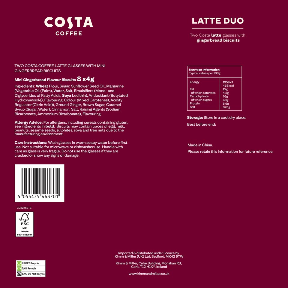 image 1 of COSTA COFFEE LATTE DUO