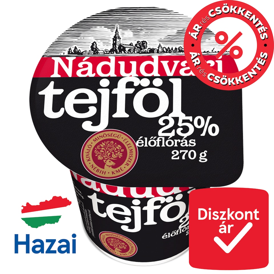 Nádudvari Sour Cream with Live Cultures 25% 270 g