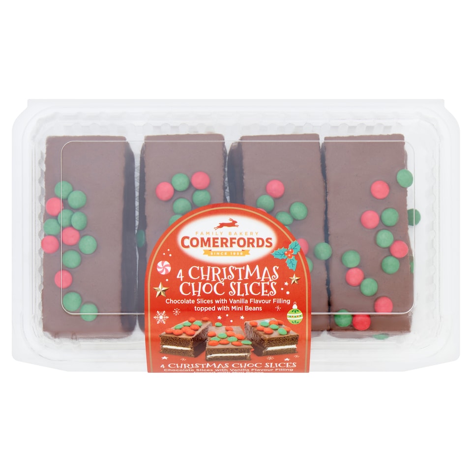 Comerfords 4 Christmas Choc Slices 185g