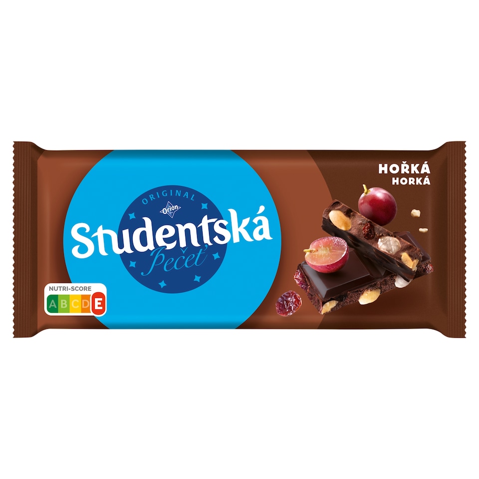 ORION ŠTUDENTSKÁ PEČAŤ Dark Chocolate with Peanuts, Raisins and Jelly 170 g