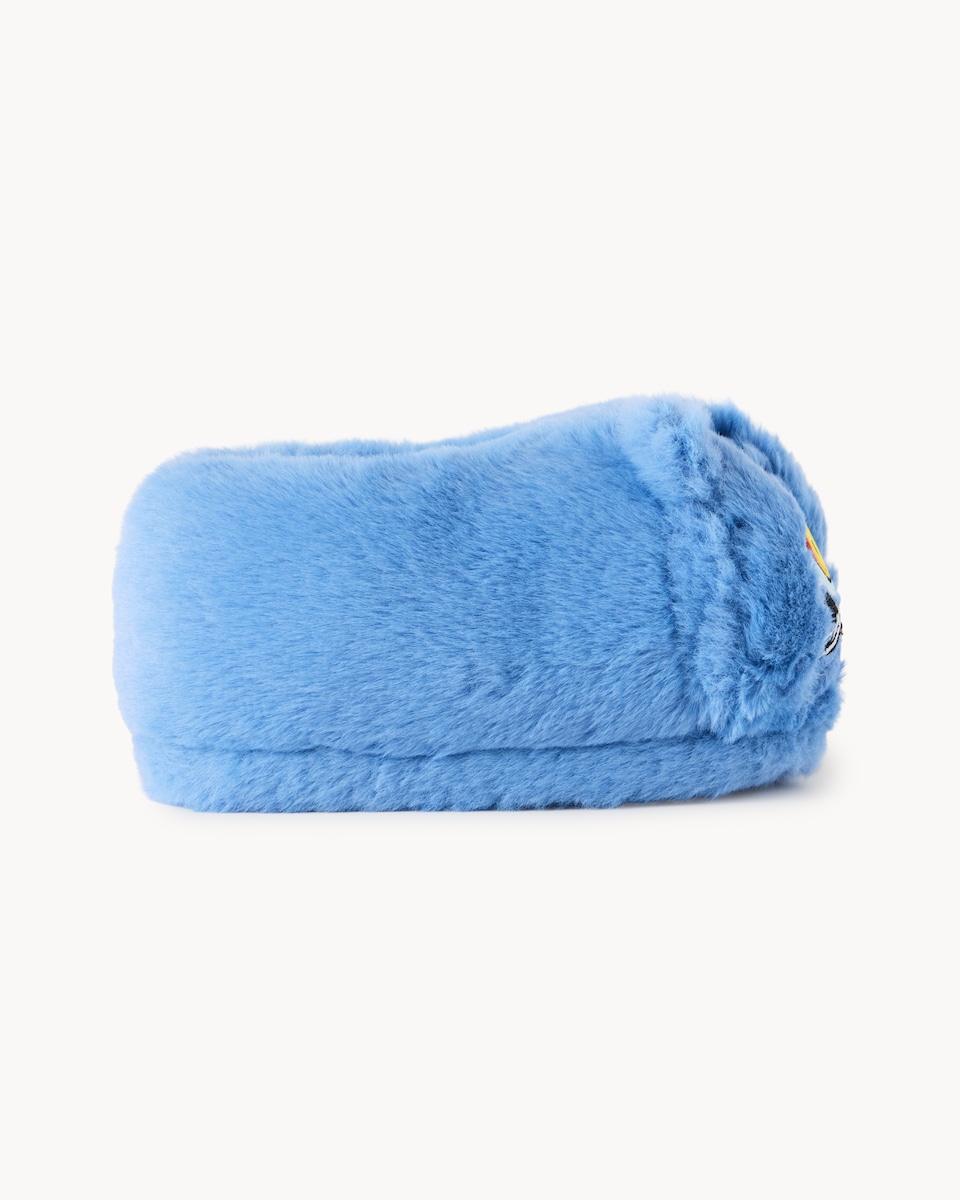 image 1 of K-Pop Demon Hunters Faux Fur Derpy Slippers in Blue
