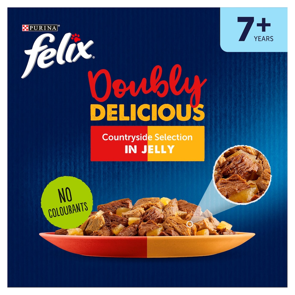 image 1 of Felix Doubly Delicious 7+ Meat Countryside Selection in Jelly Wet Cat Food 12x85g