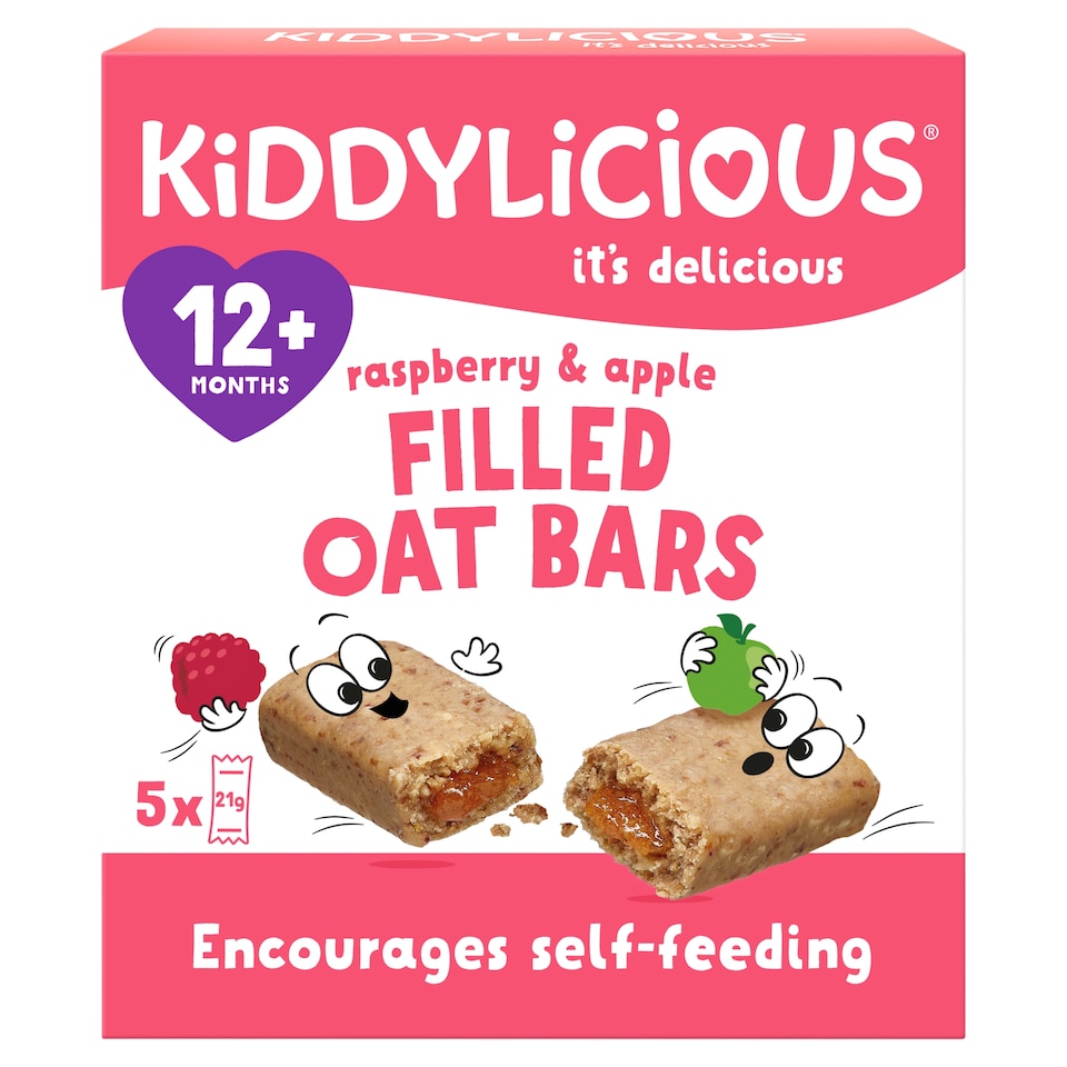 image 1 of Kiddylicious Raspberry & Apple Oat Bars 5x21g