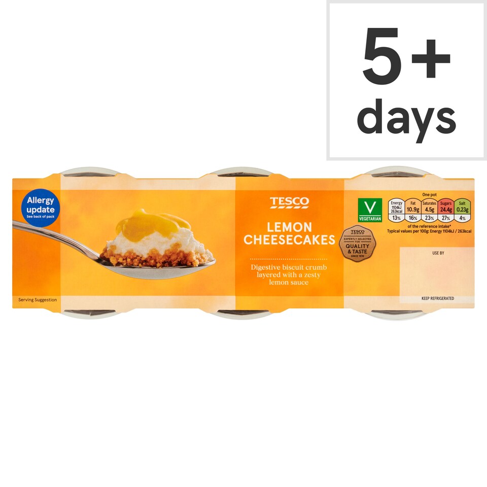 Tesco Lemon Cheesecakes 3 x 100g
