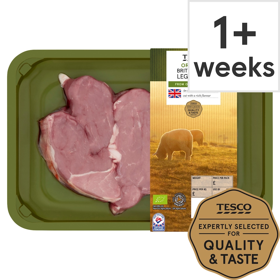 Tesco Organic British Lamb Leg Steaks 300G