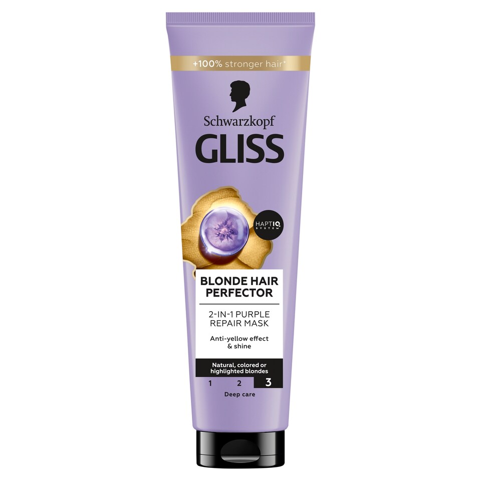 Schwarzkopf Gliss Blonde Hair Perfector 2 v 1 fialová regenerační maska 150ml