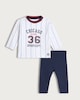 image 1 of F&F Baby 2-Piece Cotton Rich Chicago Illinois Slogan Top and Leggings Set in White