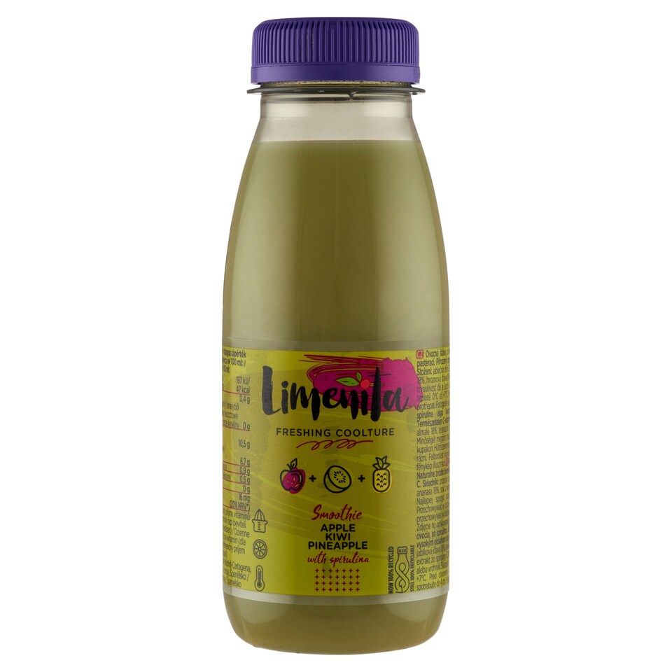 image 1 of Limenita Freshing Coolture Smoothie Apple Kiwi Pineapple with Spirulina 250 ml