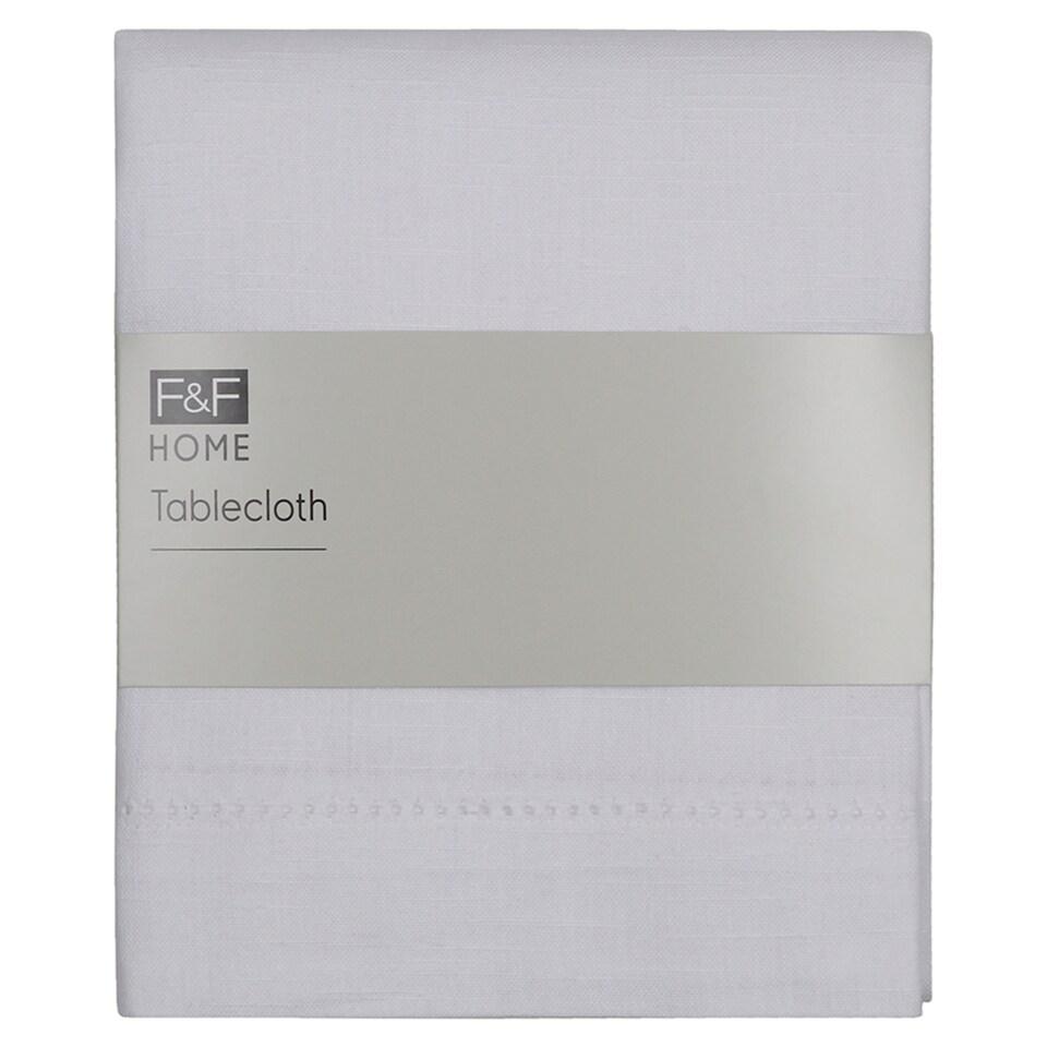 F&F Home white tablecloth