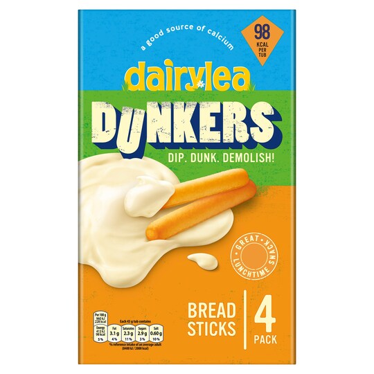 Dairylea Dunkers Breadsticks Cheese Snack 4 Pack 172G Tesco Groceries