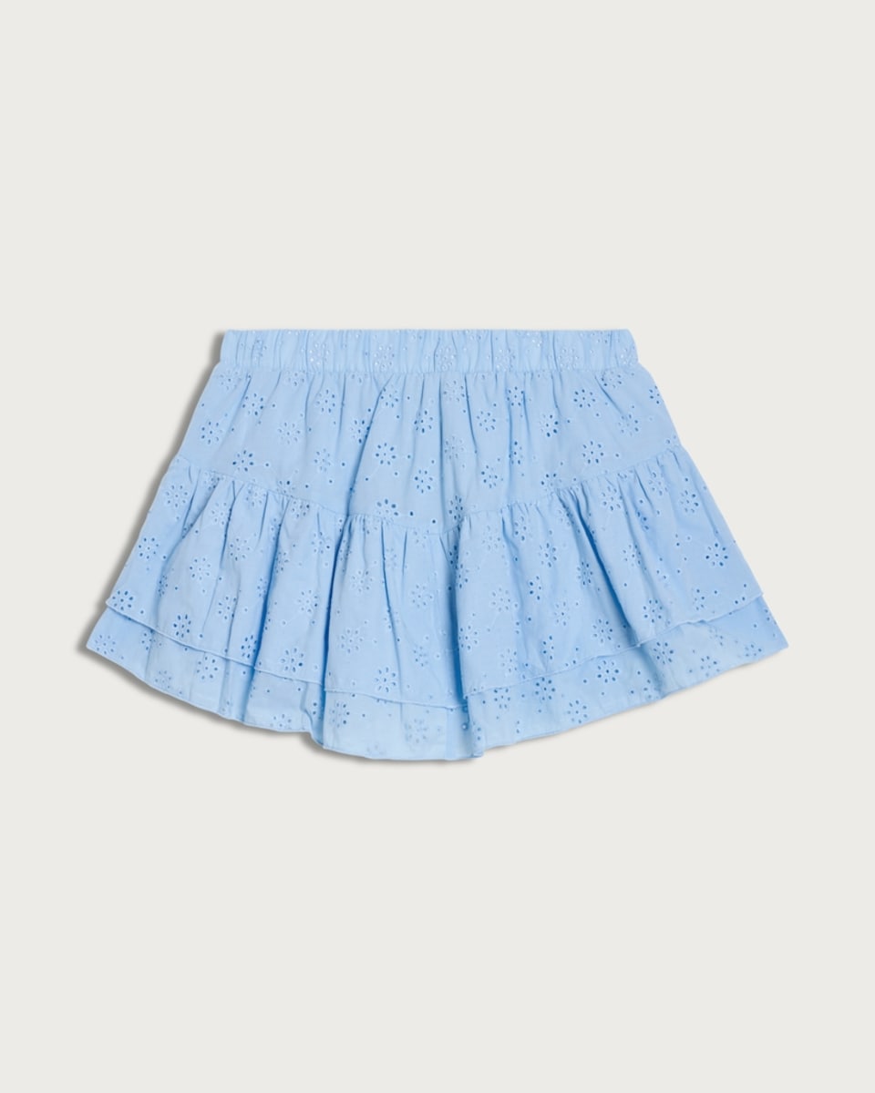 image 1 of OH ME OH MY Pure Cotton Broderie Layered Skort in Blue