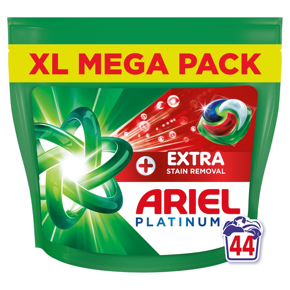 image 1 of Ariel Platinum Washing Liquid Pods Extra Stain Removal 44 Washes 1020.8G