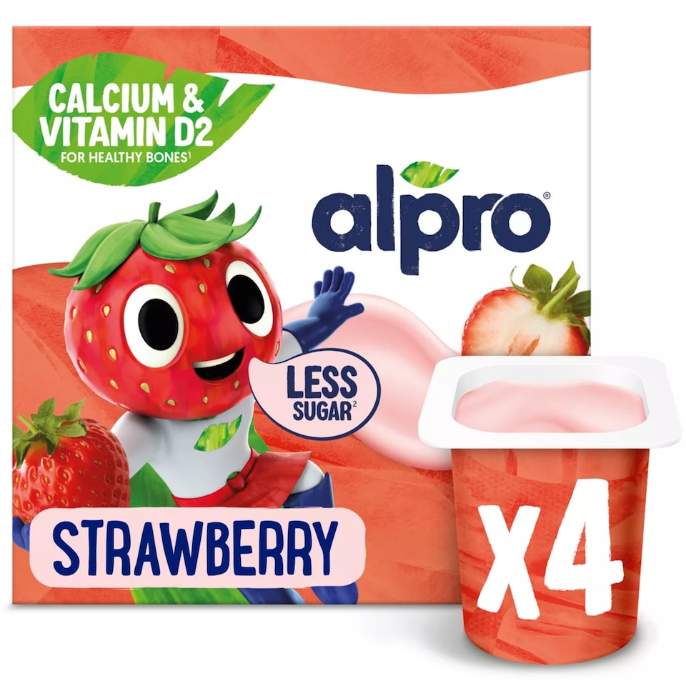 image 1 of Alpro Kids Strawberry Soya Dairy Free Yoghurt Alternative 4 x 115g
