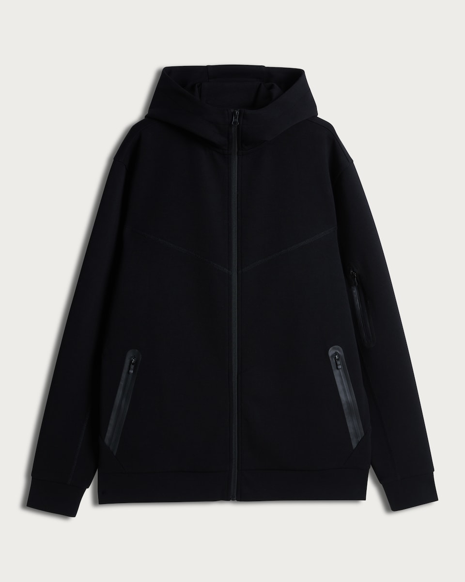 image 1 of 9 Peaks Hooded Full Zip Jacket in Black