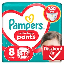 Pampers Active Baby Pants Size 8, 38 Nappies, 17kg+