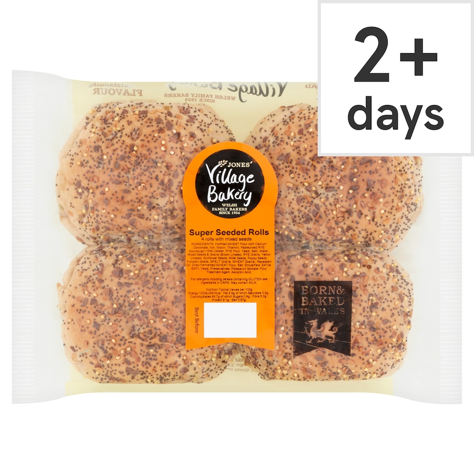 Jones Village Bakery Super Seeded Rolls 4 Pack
