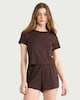 image 2 of F&F Textured Short Pyjama Set in Chocolate