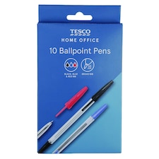 Tesco Ballpoint Pen Assorted 10 Pack