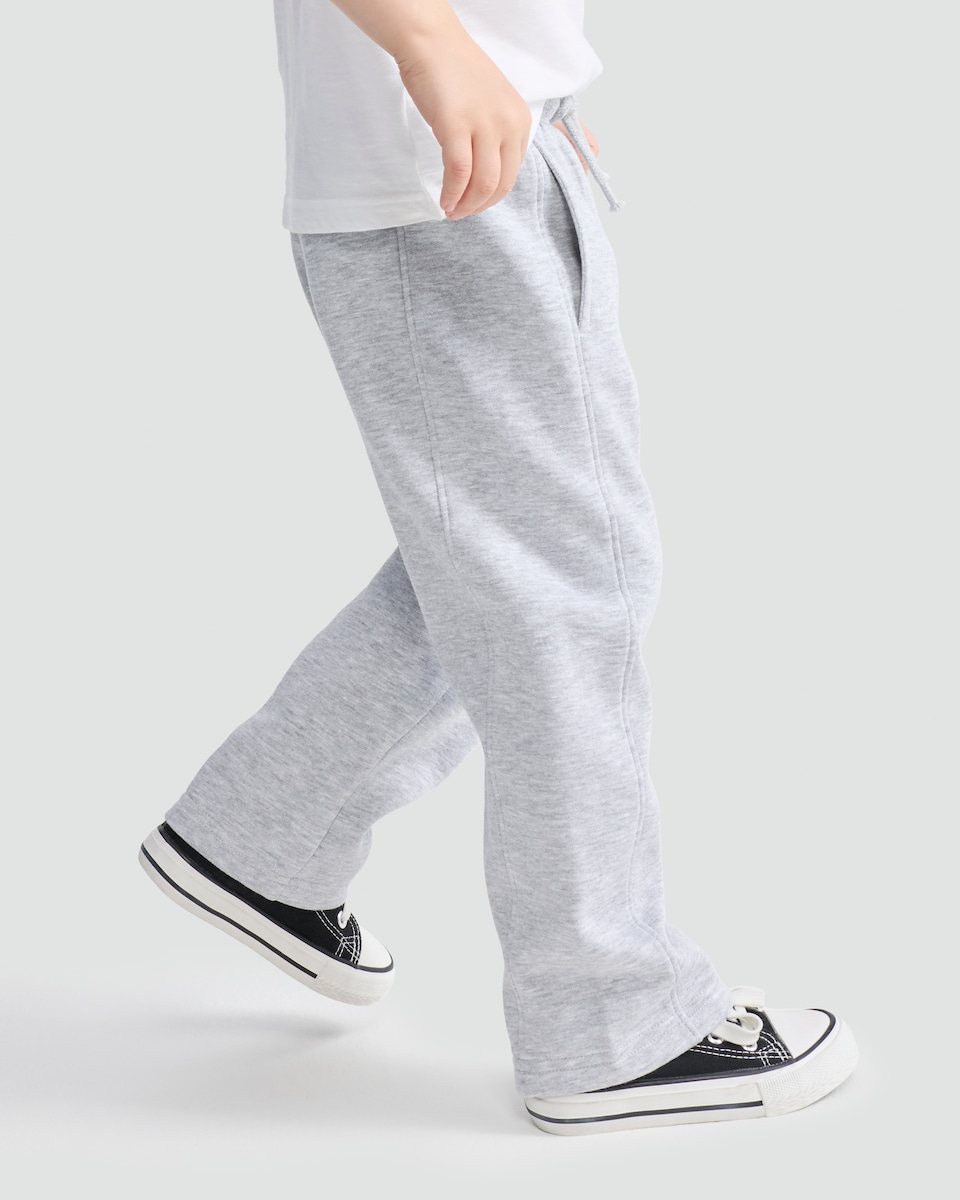 image 1 of F&F Boys Cotton Rich Wide Leg Drawstring Joggers in Grey Marl