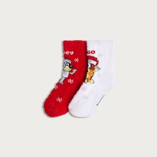 Bluey 2-Pack Christmas Cosy Socks  in Red