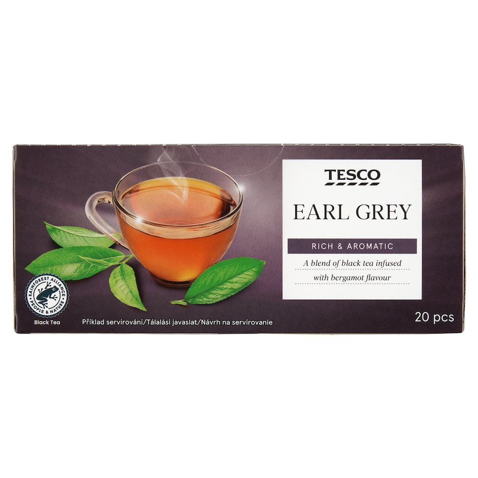 Tesco Earl Grey aromatizált filteres fekete tea 20 filter 35 g
