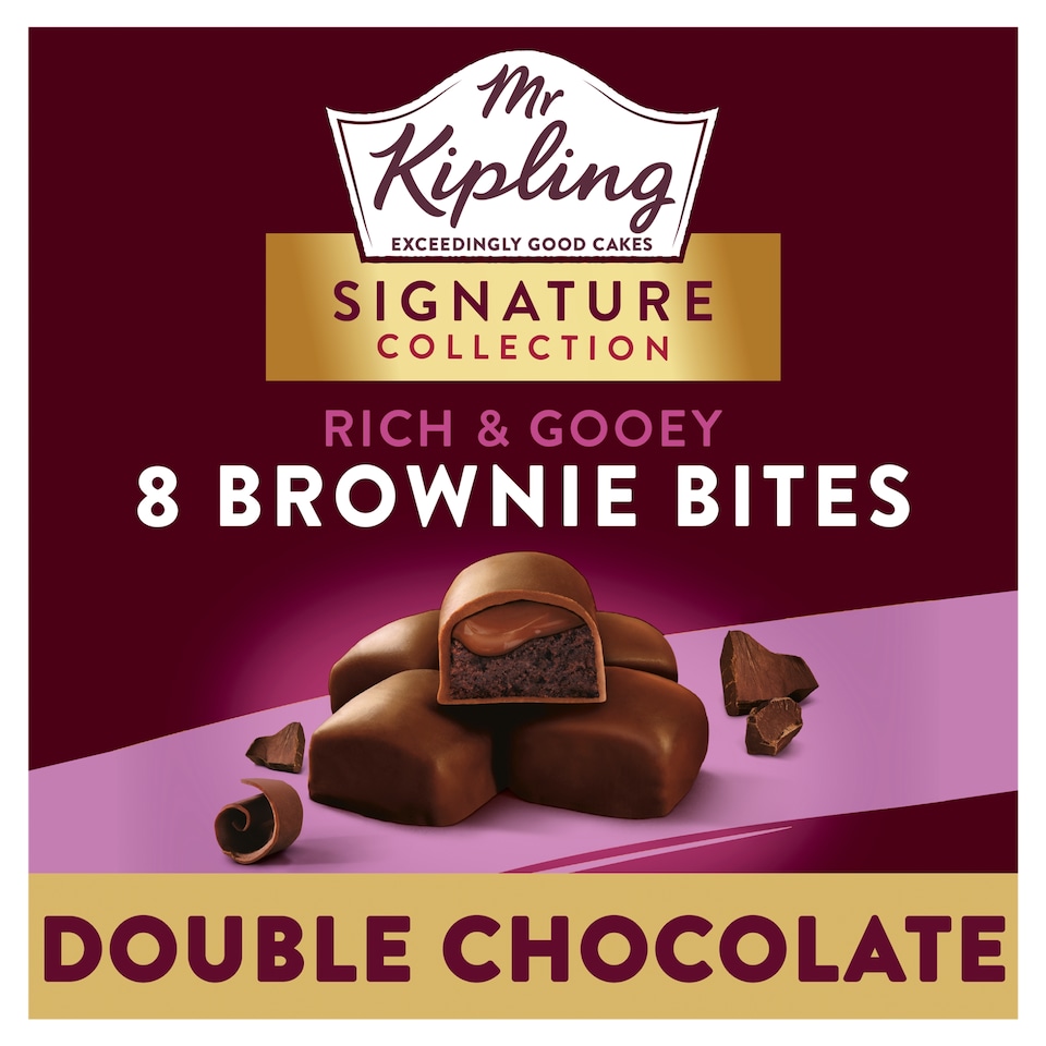 Mr Kipling Signature Collection 8 rich & Gooey Double Chocolate Brownie Bites