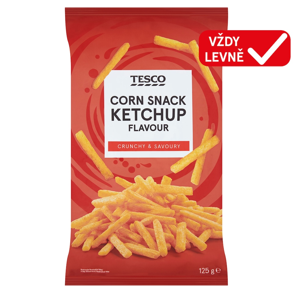 Tesco Kukuřičné křupky s příchutí kečupu 125g