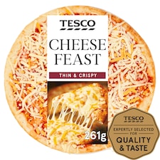 Tesco Thin & Crispy Cheese Feast Pizza 261G