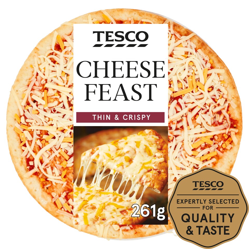 Tesco Thin & Crispy Cheese Feast Pizza 261G