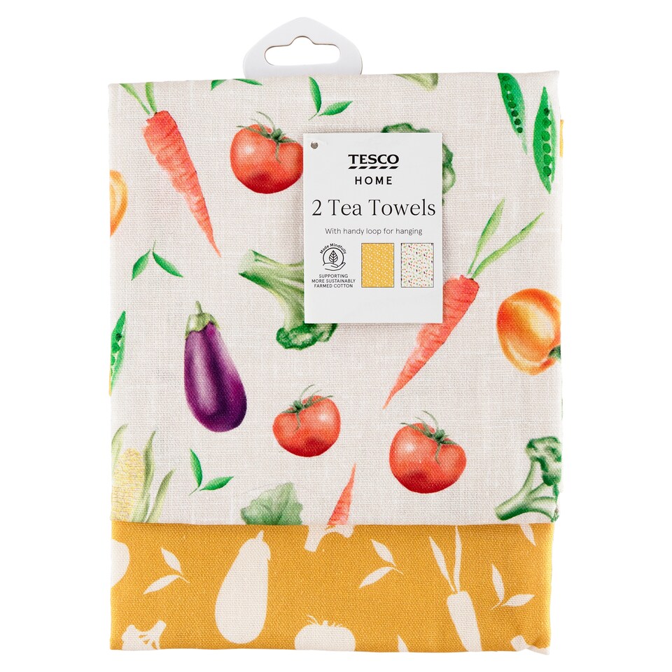 Tesco Autumnal Veg Tea Towels 2 pcs