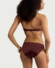 image 3 of F&F High Shine Bikini Bottoms in Chocolate
