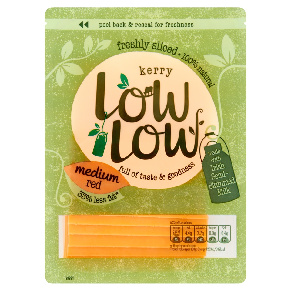 Low Low Red Medium Cheddar Slices 160G