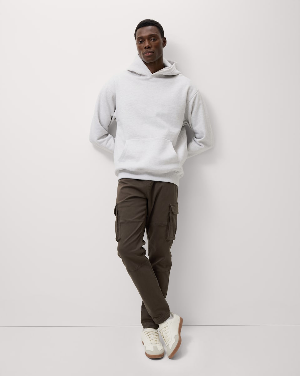 image 1 of F&F Cotton Rich Knitted Cargo Trousers in Brown
