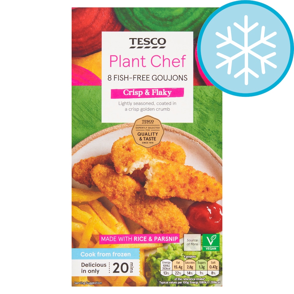 Tesco Plant Chef 8 Fish-Free Goujons 240G