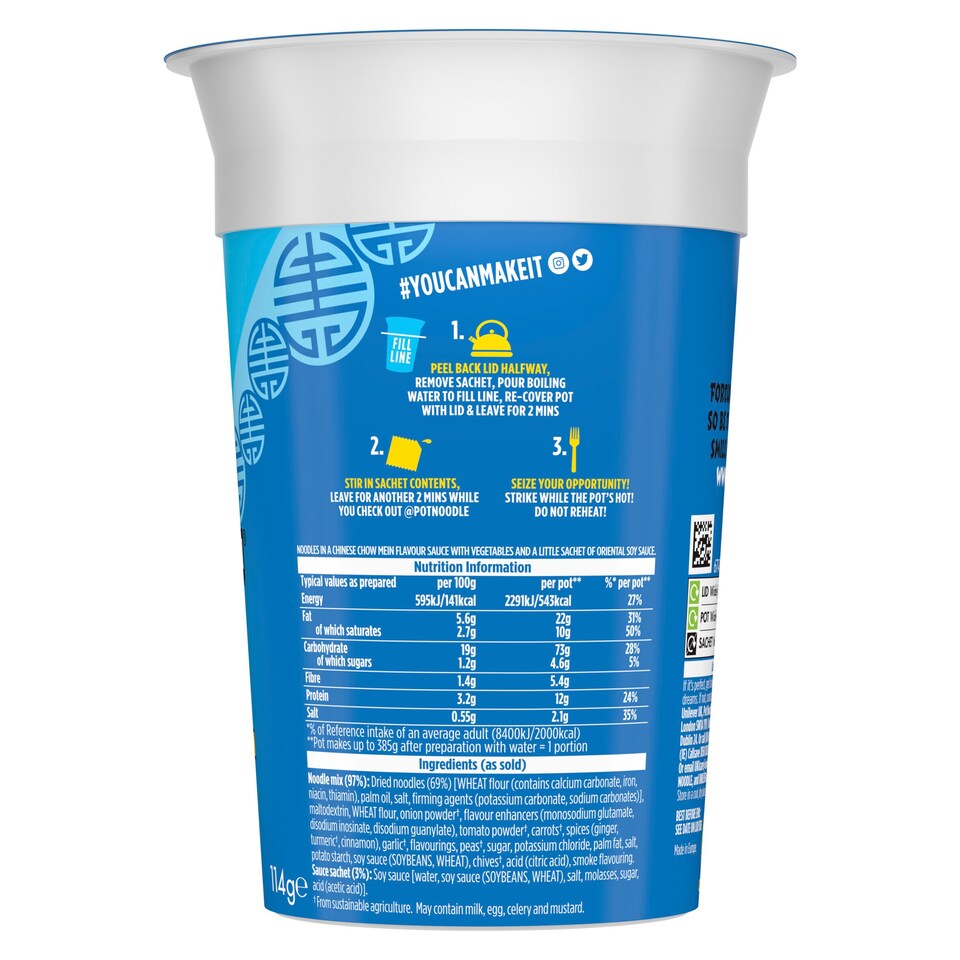 image 1 of Pot Noodle King Chinese Chow Mein Snack 114G
