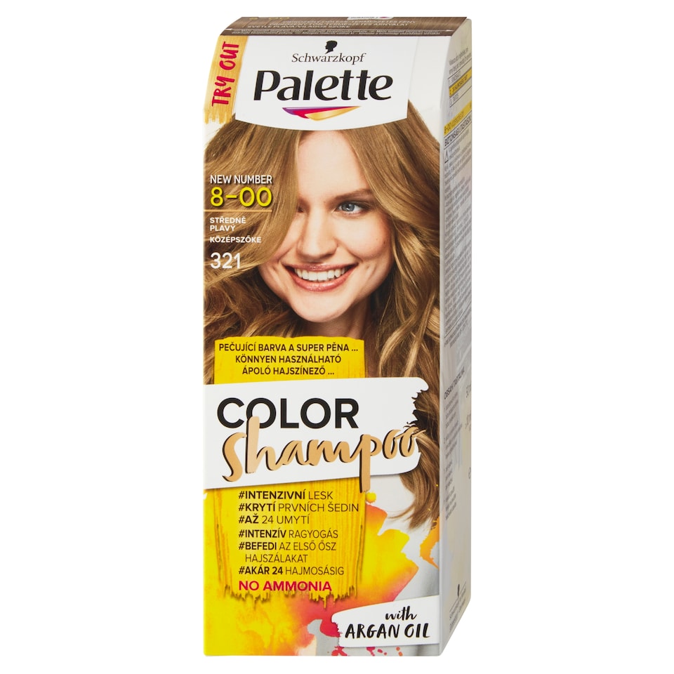 obrázok 1 z Schwarzkopf Palette Color Shampoo farba na vlasy Stredneplavý 8-00 (321)