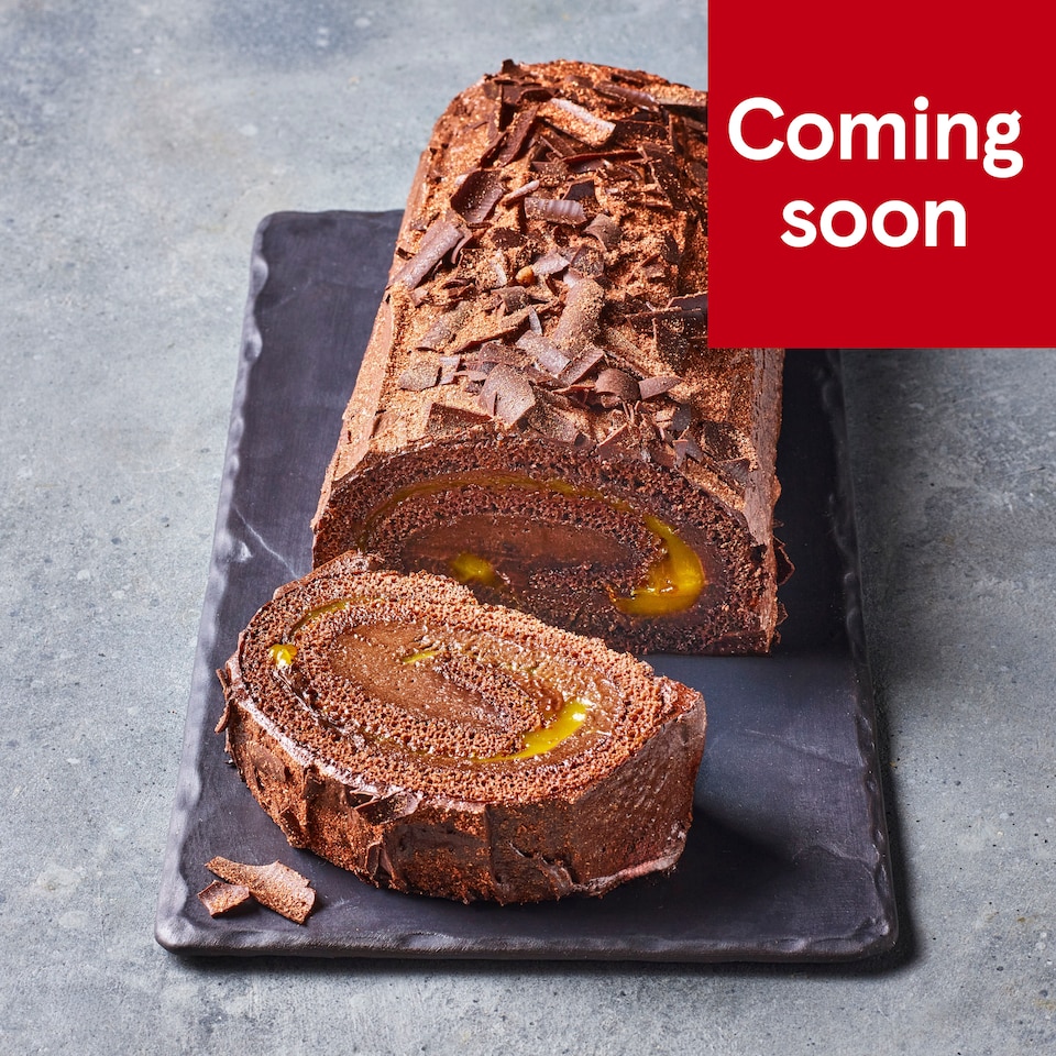 76. Tesco Finest Clementine & Belgian Chocolate Yule Log 800g (Serves 10)