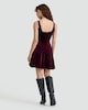 image 3 of F&F Velour Sleeveless Skater Dress in Burgundy