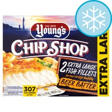 Youngs 2 Extra Lgebeer Battered Fish Fillets 320G