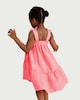 image 3 of F&F Girls Pure Cotton Bow Strap Tiered Dress in Pink